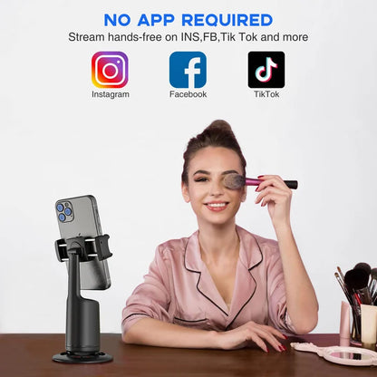 360 Rotation Auto Face Tracking AI Camera Phone Holder