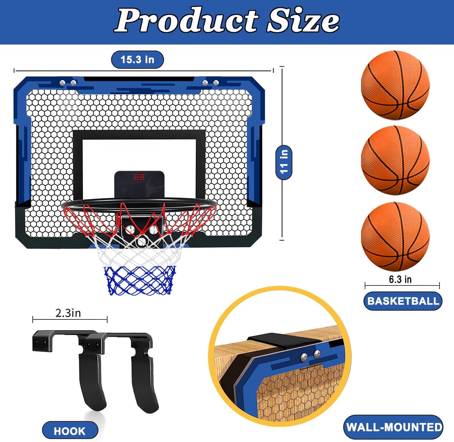 Electric Fold-able Mini Basketball Hoop Set™