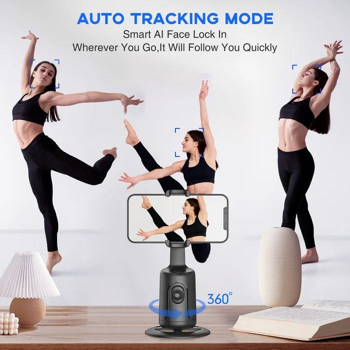 360 Rotation Auto Face Tracking AI Camera Phone Holder