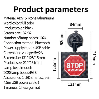 Smart Screen 5 Inch High-Resolution Pixel RGB Car LED Display Screen